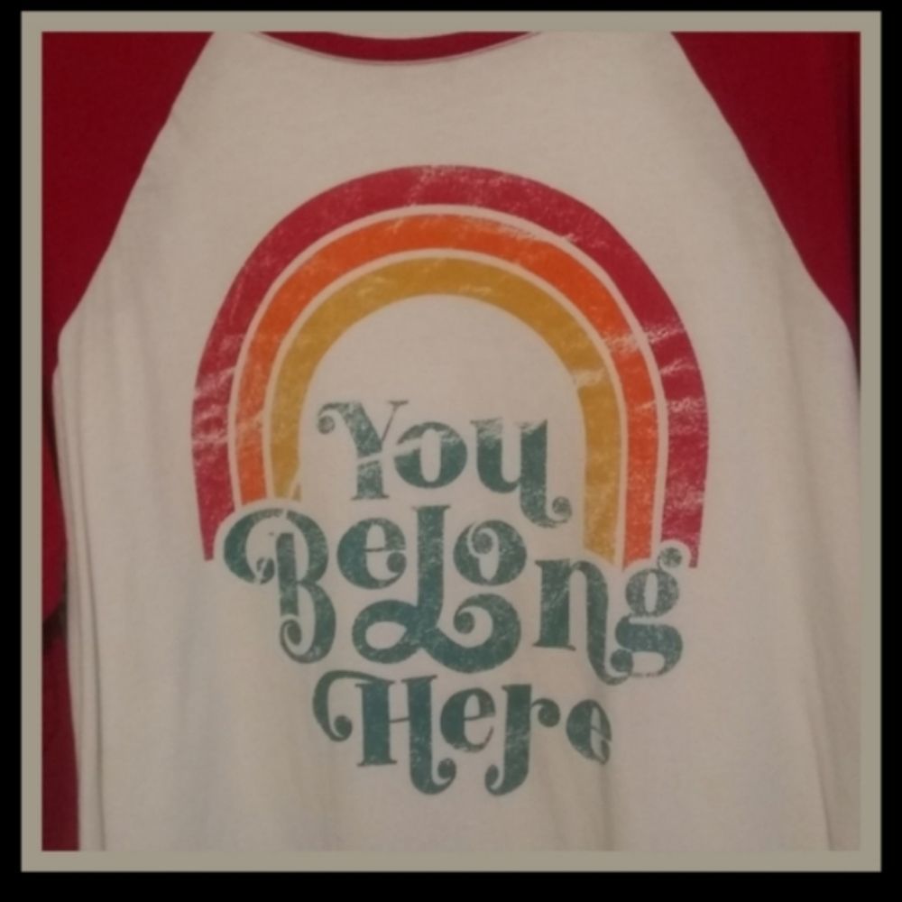 Rachel Hollis Raglan "You Belong Here" Tee